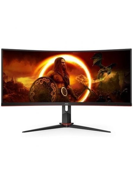Monitor Gaming Ultrapanorámico Curvo AOC CU34G2X/BK  34'/ WQHD/ 1ms/ 144Hz/ VA/ Negro y Rojo
