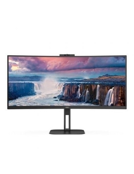 Monitor Profesional Curvo Ultrapanorámico AOC CU34V5CW/BK 34'/ UWQHD/ Multimedia/ Regulable en altura/ Negro