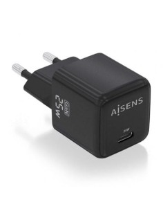 Cargador de Pared GaN Aisens ASCH-25W1P013-BK/ 1xUSB Tipo-C/ 25W