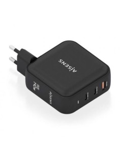 Cargador de Pared GaN Aisens ASCH-140W3P031-BK/ 2xUSB Tipo-C/ 1xUSB/ 140W