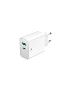 Cargador de Pared GaN Aisens ASCH-20W2P002-W/ 1xUSB Tipo-C/ 1xUSB/ 20W
