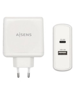 Cargador de Pared Aisens ASCH-2PD45A-W/ 1xUSB Tipo-C/ 1x USB/ 57W