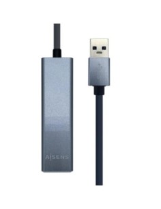 Aisens Conversor USB 3.0 Ethernet + 3 usb3.0 gris
