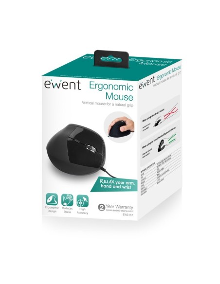 Ewent EW3157 Ratón óptico Vertical Usb 2'0