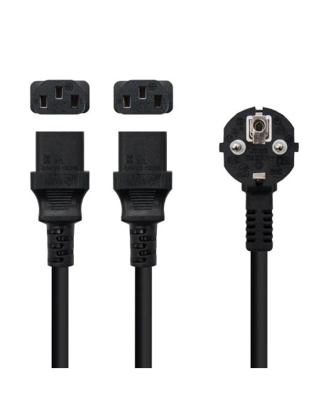 Nanocable Cable aliment. CEE7/M a 2xC13/H 1.8m