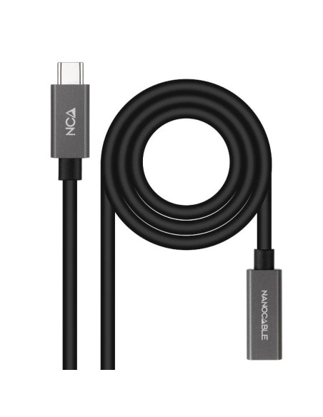Nanocable Cable USB 3.2 Gen2 USB-C M/H 0.5 M Negro