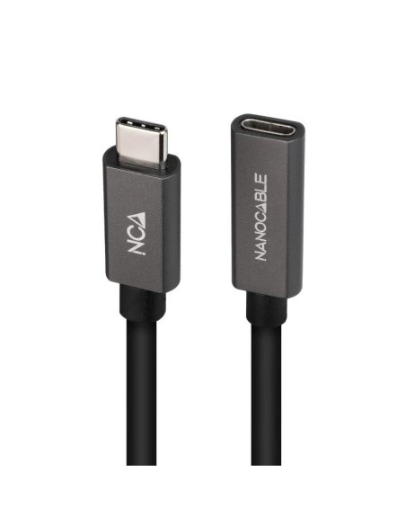 Nanocable Cable USB 3.2 Gen2 USB-C M/H 0.5 M Negro
