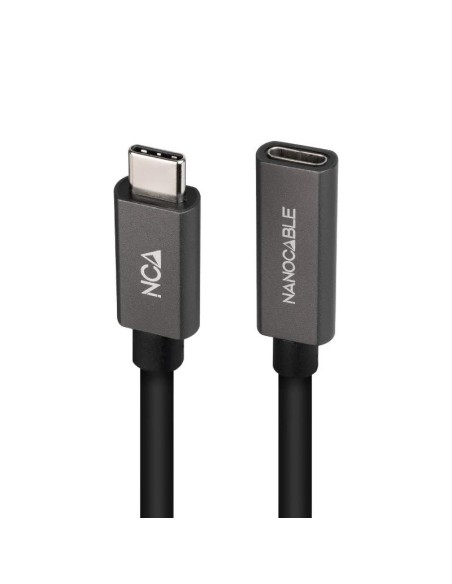 Nanocable Cable USB 3.2 Gen2 USB-C M/H 1 M Negro