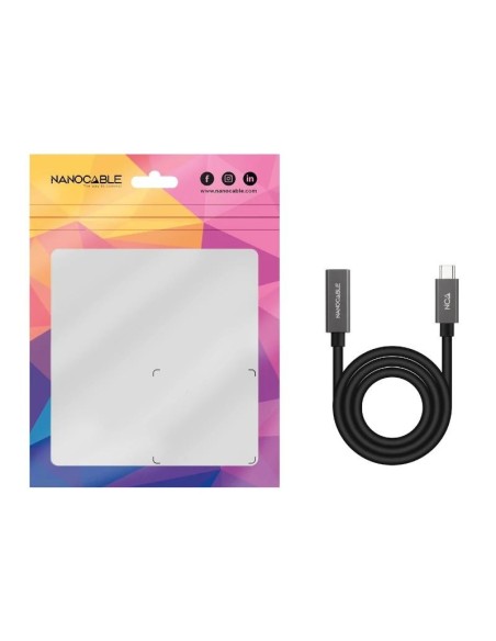 Nanocable Cable USB 3.2 Gen2 USB-C M/H 1 M Negro