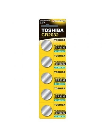 Pack de 5 Pilas de Botón Toshiba CR2032/ 3V