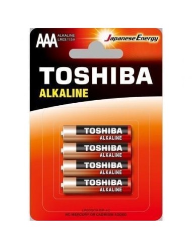 Pack de 4 Pilas AAA Toshiba Alkaline LR03/ 1.5V/ Alcalinas