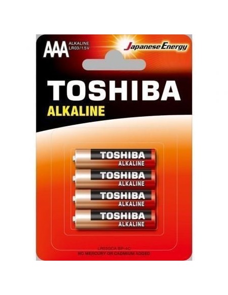 Pack de 4 Pilas AAA Toshiba Alkaline LR03/ 1.5V/ Alcalinas