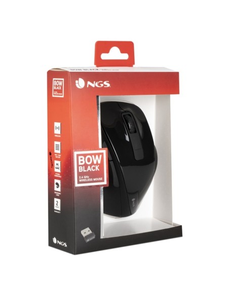 NGS Ratón Inalámbrico 2'4 GHz BOWBLACK16000DPI Neg