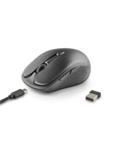 NGS Raton Inalambrico Recargable Silencioso Negro