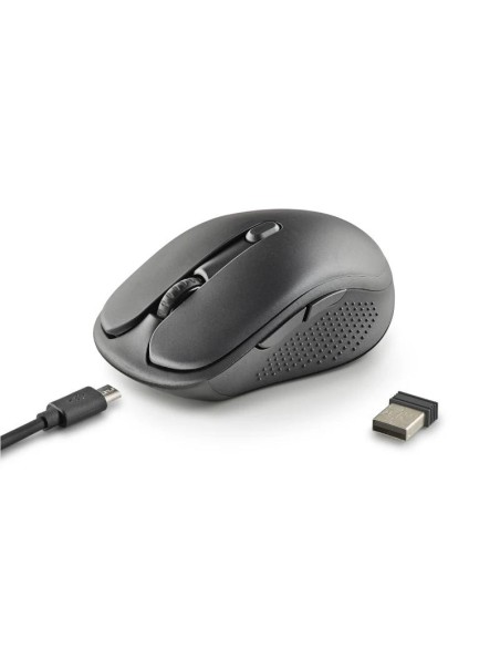 NGS Raton Inalambrico Recargable Silencioso Negro