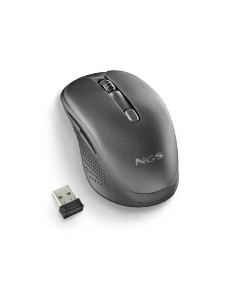 NGS Raton Inalambrico Recargable Silencioso Negro