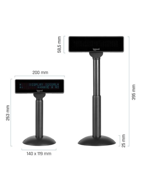 iggual Visor TPV regulable USB VFD 7" INFO DISPLAY