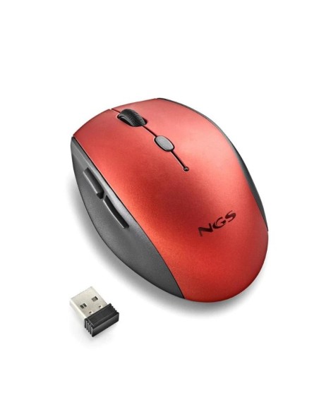 NGS RATON INALAMBRICO CON TECLAS SILENCIOSAS ROJO