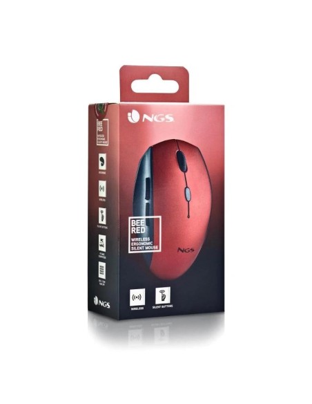 NGS RATON INALAMBRICO CON TECLAS SILENCIOSAS ROJO