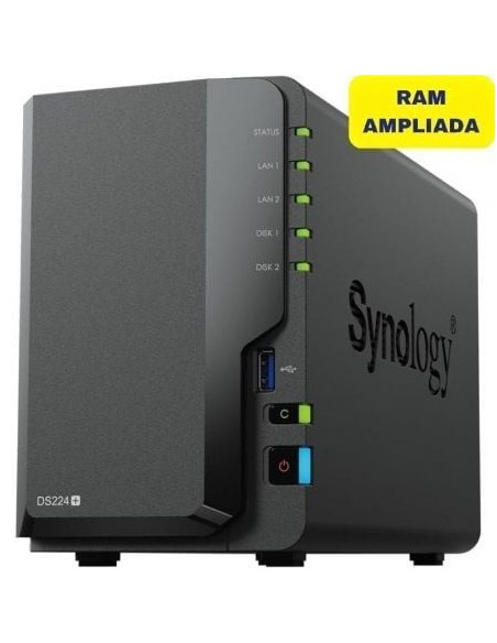 NAS Synology Diskstation DS224+/ 2 Bahías 3.5'- 2.5'/ 6GB DDR4/ Formato Torre
