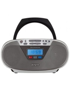 Radio CD Aiwa BoomBox BBTU-400SL/ 6W/ con Cable/ a Pilas/ Plateada