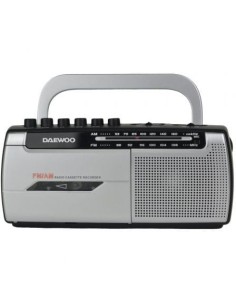 Radio Cassete Daewoo DW1107/ con Cable/ a Pilas/ Negra y Plateada