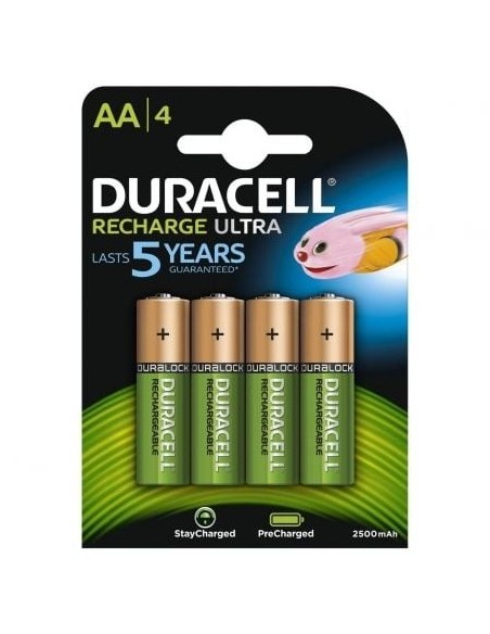 Pack de 4 Pilas AA Duracell HR06-P/ 1.2V/ Recargables