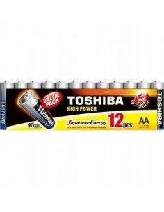 Pack de 12 Pilas AA Toshiba High Power LR6/ 1.5V/ Alcalinas