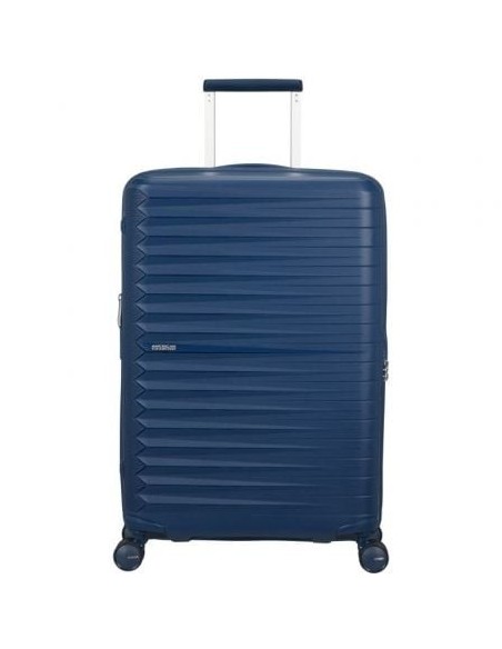 Maleta Mediana American Tourister FastForward Spinner Expansible 68cm/ 68x46x30cm/ 4 Ruedas/ Azul Marino