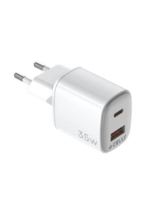 Celly Cargador Gan  1USB 1USBC 35w WH