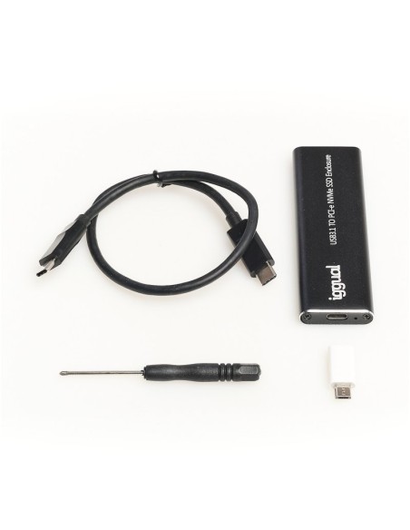 iggual Caja externa USB-C 3'1 SSD M'2 NVMe y SATA