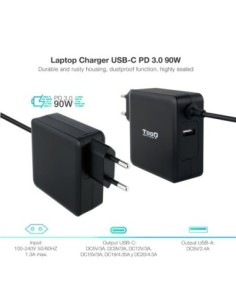 Tooq Cargador portátil conector USB-C 90W 2