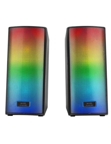 Altavoces con Bluetooth Mars Gaming MSRGB2/ 15W/ 2.0/ Negros