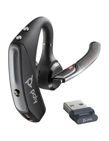 Auricular Inalámbrico Plantronics Voyager 5200 + Cable USB-A a Micro USB + Llave BT700/ con Micrófono/ Bluetooth/ Negro