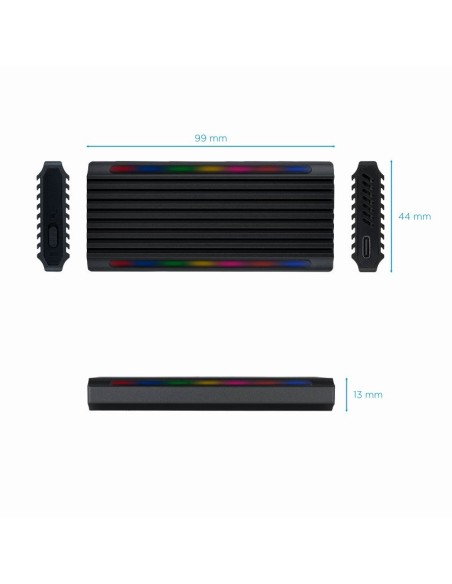 Tooq Caja Externa SSD M.2 NGFF/NVMe USB-C Negro