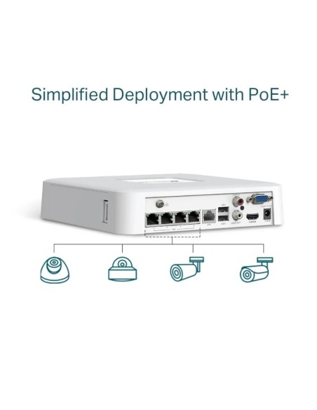 VIGI NVR1104H-4P Grabador IP Sencillo HDD 01 HDD 4