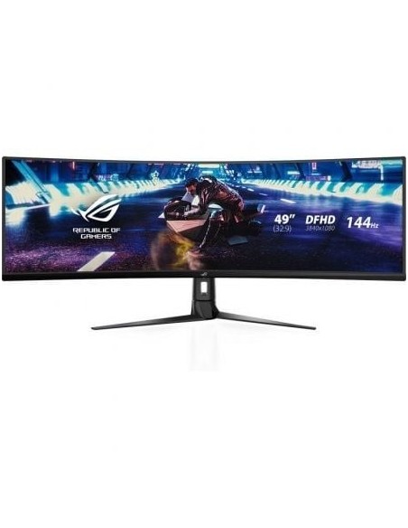 Monitor Gaming Ultrapanorámico Curvo Asus Rog Strix XG49VQ 49'/ Dual UHD/ 4ms/ 144Hz/ VA/ Multimedia/ Negro