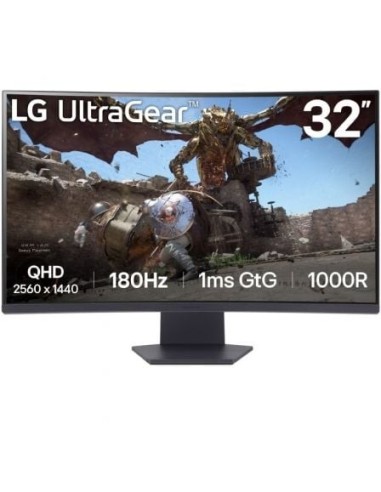 Monitor Gaming Curvo LG UltraGear 32GS60QC-B 31.5'/ QHD/ 1ms/ 180Hz/ VA/ Negro