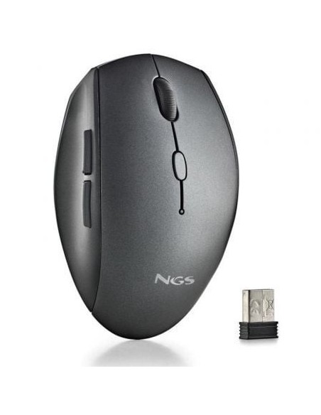 Ratón Inalámbrico NGS Bee Black/ Hasta 1600 DPI