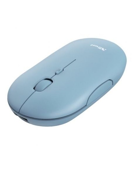 Ratón Inalámbrico por Bluetooth Trust Puck/ Batería recargable/ Hasta 1600 DPI/ Azul
