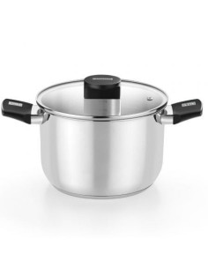 Olla Elite Inox Monix M240226/ Ø26cm/ 8L/ Acero Inoxidable/ Apta para Inducción