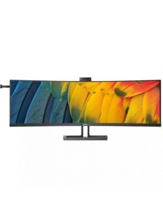 Monitor Profesional Ultraparonámico Curvo Philips 45B1U6900CH 44.5'/ Dual QHD/ Webcam/ Multimedia/ Regulable en altura/ Negro