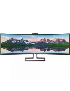 Monitor Profesional Ultrapanorámico Curvo Philips 499P9H 48.8'/ Dual QHD/ Webcam/ Multimedia/ Regulable en altura/ Negro