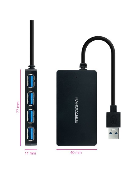 Nanocable Hub USB 3'0 con 4 Puertos de USB 3'0