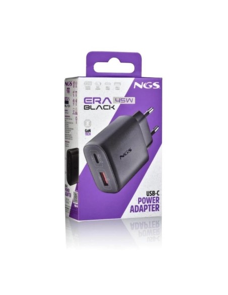 NGS CARGADOR GAN ULTRARAPIDO 45W USB-C+ USB-A