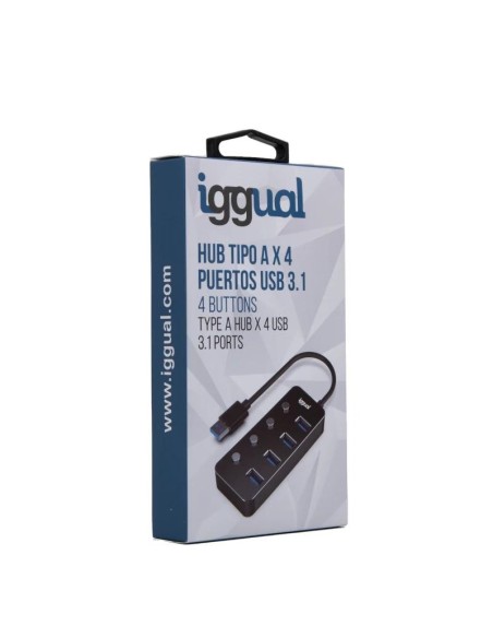 iggual Hub tipo A x 4 puertos USB 3'1 4BUTTONS