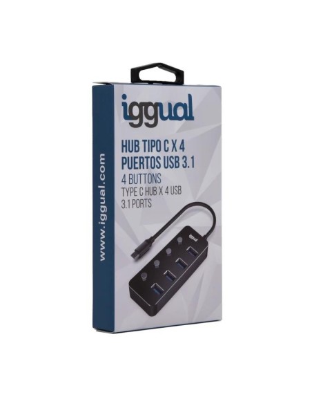 iggual Hub tipo C x 4 puertos USB 3'1 4BUTTONS