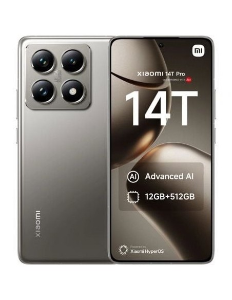 Smartphone Xiaomi 14T Pro 12GB/ 512GB/ 6.67'/ 5G/ Gris Titanio