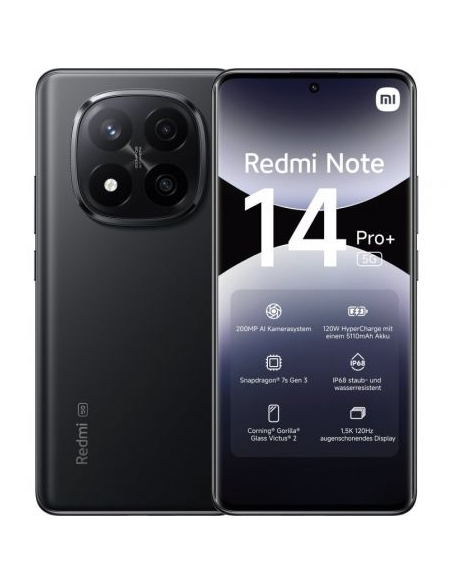 Smartphone Xiaomi Redmi Note 14 Pro+ 12GB/ 512GB/ 6.67'/ 5G/ Negro