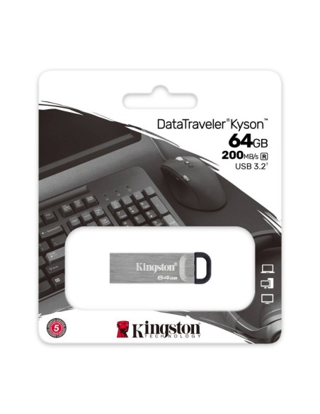 Kingston DataTraveler DTKN 64GB USB 3.2 Gen1 Plata